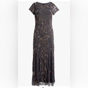 Pisarro Nights Silver Beaded Maxi Dress